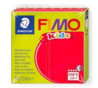 STAEDTLER FIMO kids 8030 Pâte à modeler - Rouge, 42 g | Durcissant au four, pâte à modeler souple, couleurs vives et facile à modeler - pour enfants - Réf. 8030-2