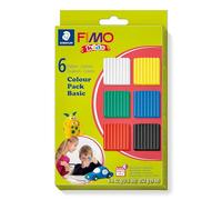 STAEDTLER FIMO kids 8032 - Coffret de pâte à modeler durcissant au four pour enfants - 6 blocs de 42 g, souple et malléable, activité manuelle et pour sachet anniversaire enfant - 8032 01