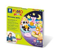 Staedtler Kit de modelage FIMO Kids Dreamy-Pets 8034 28 LY – Pâte particulièrement douce – Vert G