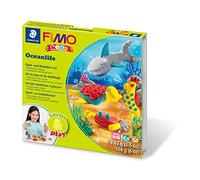 STAEDTLER - Fimo Kids Form&Play - Set "Le monde sous-marin" - 4 pains pâte à modeler 42 g assortis + 1 outil de modelage + 1 décor + notice d'utilisation détaillée - 8034 14 LY