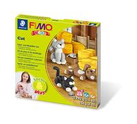 STAEDTLER - Fimo Kids Form&Play - Set "Les chats" - 4 pains pâte à modeler 42 g assortis + 1 outil de modelage + 1 décor + notice d'utilisation détaillée - 8034 16 LY