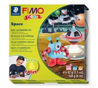 STAEDTLER - Fimo Kids Form&Play - Set "Les monstres de l'espace" - 4 pains pâte à modeler 42 g assortis + 1 outil de modelage + 1 décor + notice d'utilisation détaillée - 8034 17 LY