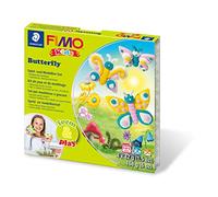 STAEDTLER - Fimo Kids Form&Play - Set "Les papillons" - 4 pains pâte à modeler 42 g assortis + 1 outil de modelage + 1 décor + notice d'utilisation détaillée - 8034 10 LY