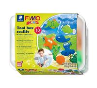 STAEDTLER - Fimo Kids Form&Play- Set Vie Aquatique - 4 Pains pâte à Modeler 42 g Assortis + Accessoires & Instructions - 8039 01