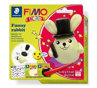 STAEDTLER - Fimo Kids funny kits - Set "Drôle de Pingouin" - 2 pains pâte à modeler 42g assortis + notice d'utilisation - 8035 20