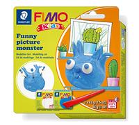 STAEDTLER - Fimo Kids funny kits - Set "Monstre à images" - 2 pains pâte à modeler 42g assortis + notice d'utilisation - 8035 24