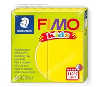 STAEDTLER - Fimo® kids - Pain pâte à modeler 42 Grammes - Jaune | Durcissant au four, souple et malléable, conforme aux normes CE - favorise la créativité et la motricité fine - Réf. 8030-1