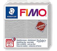 STAEDTLER - Fimo® leather effect - Pain pâte à modeler - 57 Grammes - Effet cuir gris colombe - 8010-809