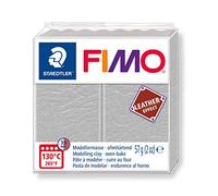 STAEDTLER - Fimo® leather effect - Pain pâte à modeler - 57 Grammes - Effet cuir gris colombe - 8010-809