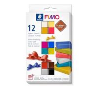 STAEDTLER - Fimo® leather effect - Set 12 pains pâte à modeler - 25 Grammes - Effet cuir assortis - 8013 C12-2