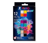 Staedtler FIMO professional - Set 12 pains de pâte à modeler - 25 grammes - Couleurs basiques assorties - 8043 C12-1
