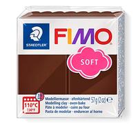 STAEDTLER FIMO soft 8020 Pâte à modeler - chocolat, 57 g | Pâte polymère durcissant au four, souple & facile à mélanger - teinte chaude pour bijoux & figurines - Art.-Nr. 8020-75