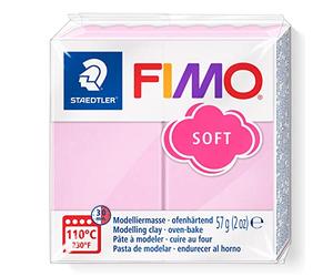 STAEDTLER FIMO soft 8020 Pâte à modeler - rose, 57 g | Pâte polymère durcissant au four, en 8 portions, souple & mélangeable - bijoux, perles & déco - Art.-Nr. 8020-205