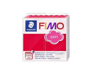 STAEDTLER FIMO soft 8020 Pâte à modeler - rouge indien, 57 g | Pâte polymère durcissant au four, souple & malléable - polyvalente pour bijoux & décorations - Art.-Nr. 8020-24