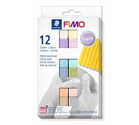 Staedtler FIMO Soft – Assortiment de 12 demi-pains pastels – Pâte durcissant au four