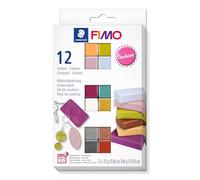 Staedtler FIMO Soft, Assortiment de 12 demi-pains de pâte FIMO aux couleurs fashion assorties, Pâte à modeler durcissant au four et facile à démouler, 8023 C12-5