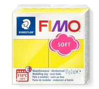Staedtler - Fimo Soft - Pain Pâte à Modeler 57 g Citron | Pâte à modeler durcissant au four, souple, pour débutants, amateurs d’art et bricolage - Réf. 8020-10