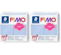 STAEDTLER FIMO Soft - Pain pâte à modeler 57 Grammes - Bleu sérénité - 8020-T31 (Lot de 2)