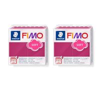 STAEDTLER FIMO Soft - Pain pâte à modeler 57 Grammes - Framboise glacée - 8020-T23 (Lot de 2)