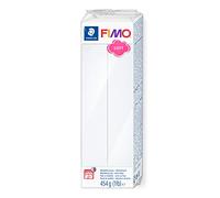 Staedtler FIMO Soft, Pâte à modeler blanche durcissant au four, Pour débutants et artistes, Souple et facile à démouler, Pain de 454 grammes, 8021-0