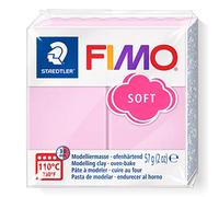 Staedtler FIMO Soft, Pâte à modeler extrêmement souple, Durcissant au four, Pour débutants et artistes, Pain pastel rose de 57 grammes, 8020-205