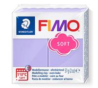 Staedtler FIMO Soft, Pâte à modeler extrêmement souple, Durcissant au four, Pour débutants et artistes, Pain pastel lilas de 57 grammes, 8020-605