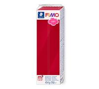 Staedtler Fimo Soft, Pte À modeler Rouge Cerise durcissant au Four, pour Débutants et Artistes, souple et Facile À Démouler, Pain de 454 Grammes, 8021-26