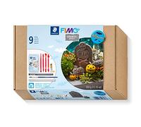 STAEDTLER FIMOair 81 Set 06 Pâte à modeler Séchage à l'air libre - Kit de décoration d'Halloween avec outils de modelage et accessoires (9 pièces, y compris un bloc d'argile effet granit de 350 g)