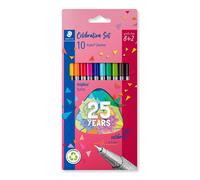 Staedtler Feutres Triplus Fineliner 334 – Blister 10 (8+2) pointe 0,3 mm assortis – Éd. Anniv.