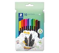 Staedtler Fineliner triplus 334 C10 Lot de 10 feutres fins ergonomiques avec pointe ultra fine de 0,3 mm, longue durée de vie, DRY SAFE, tige en polypropylène, mélange et match, 10 feutres fins dans