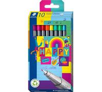 STAEDTLER Fineliner triplus HAPPY étui carton 10 pièces