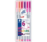 STAEDTLER Fineliner triplus "MY flamingo COLOURS" étui de 6 pièces