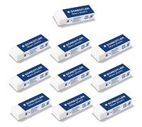 Staedtler Gomme Mars Plastic sans phtalate ni Latex, 10 gommes en Blanc