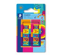 Staedtler Gomme rasoplast, très bons résultats de gomme, sans phtalates et sans latex, faible formation de miettes, qualité rasoplast connue, 2 gommes de couleurs assorties, 526B2BK2HA