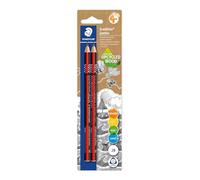 Staedtler jumbo 1285-0 BK2 Crayon d'apprentissage fabriqué en bois recyclé, surface douce antidérapante, fabriqué en Allemagne, carte blister avec 2 crayons 2B, 1285-0 BK2