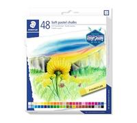 Staedtler Karat Etui Carton de 48 Pastels tendres Assortiment | Couleurs éclatantes, faciles à estomper, diamètre de 10 mm - Réf. 2430 C48