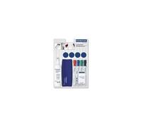 Staedtler - Kit Lumocolor pour tableau blanc G, 4 marqueurs, brosse magnétique, spray, 4 aimants