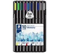 Staedtler Trousse portative Triplus Mobilité - Étui chevalet avec feutres et stylos - 34 SB10MS