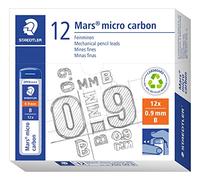 Staedtler Lot de 12 250 09-B Recharges pour Porte-mine Noir | Mines fines résistantes à la rupture et durables - écriture douce, en boîte - Réf. 250 09-B