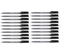 STAEDTLER Lot de 20 stylos à bille noirs de taille moyenne 0,5 mm avec débit d'encre régulé