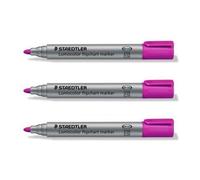 Staedtler Lot De 3 Marqueurs De Conférence Lumocolor 356, Rose Vif
