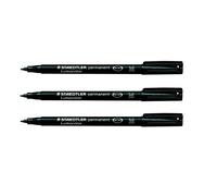 STAEDTLER Lot de 3 Marqueurs permanent "Lumocolor 317M" Pointe 1 mm Noir