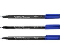 Staedtler Marqueur permanent Lumocolor 318-3 Dry Safe pointe 0,6 mm Bleu résistant à l'eau