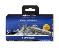 STAEDTLER Lot de 5 grands stylos à pigment gris