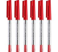 Staedtler Lot de 6 stylos à bille Pointe moyenne 0,5 mm 430 M Encre rouge