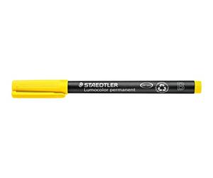 Staedtler Lumocolor 314 - Feutre Permanent Pointe Biseautée 1 À 2,5 Mm Jaune - Lot de 10