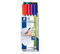 Staedtler Feutre pour transparent Lumocolor® 316 B10 non-permanent rouge/bleu/vert/noir/orange/lilas