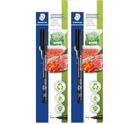 Staedtler Lumocolor 317 Marqueur permanent - noir, à l’unité, 1,0 mm (Lot de 2)