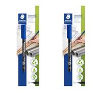 Staedtler Lumocolor 318 - Blister 1 Feutre Permanent Pointe Fine 0,6 Mm Bleu (Lot de 2)