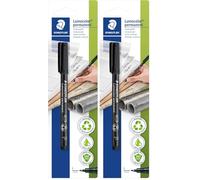 Staedtler Lumocolor 318 - Blister 1 Feutre Permanent Pointe Fine 0,6 Mm Noir (Lot de 2)